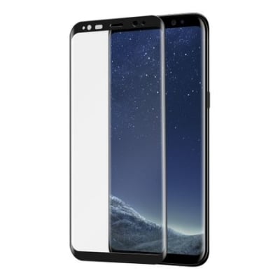 3D Стъклен протектор за Samsung S8 plus + - Черен