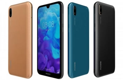 Капак батерия за Huawei Y5 2019+стъкло за кам. - Черен