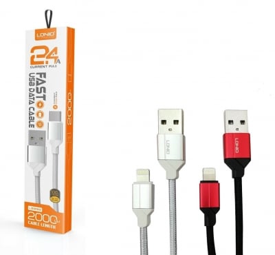 Кабел LDNIO LS391 USB към Lightning 1M - Сив