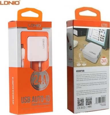 Зарядно устройство LDNIO 2201 2.4A 2 port - Микро USB