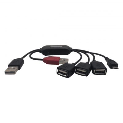 HUB Разклонител USB към USB Micro USB 2.0   SY-HU8 - Черен