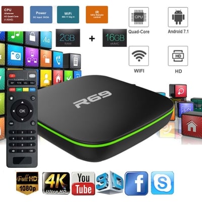 ТВ Бокс R69 Android 7.1 Smart TV Box Quad Core 4K 2GB RAM 16GB ROM