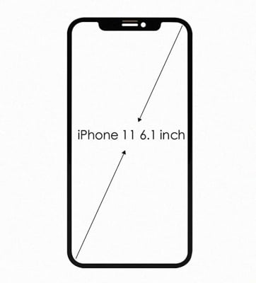 Предно стъкло (части) за iPhone 11 6.1\" - Черен