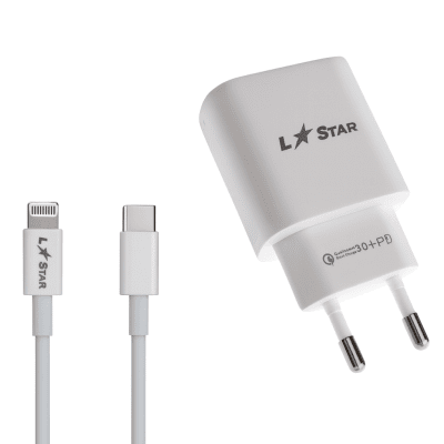 PD20W L✮Star 2в1 TC-11 FAST 2изх. USB-C+QC3.0 Type-C към Lightning