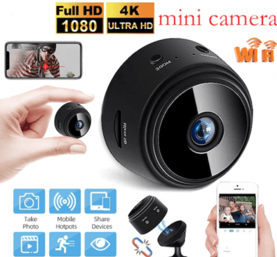 A9 HD 1080P WiFi IP Online Mini Camera Wireless Baby Monitor - Черен