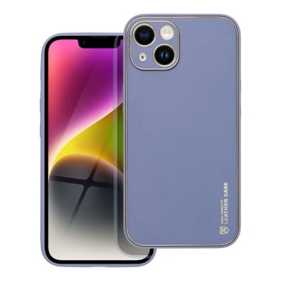 Кожен кейс със силикон отстрани+кам. TP-35 iPhone 13 Pro     - Лилав