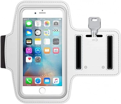 Armband Case - спортен калъф за ръката за смартфони размер iPhone 6 PLUS - Бял - W-20