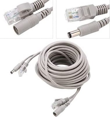 RJ45 удължителен интернет кабел за видеонаблюдение DC - 10M