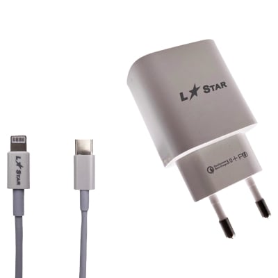 PD25W L✮Star 2в1 TC-11 Fast 2 порта USB-C+QC3.0+кабел USB-iPh