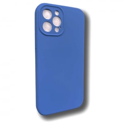 Silicone case TP-59 +камера за iPhone 13 Pro - Тъмно Син