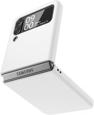 PVC Цветен кейс за Samsung Z FLIP 4 от 2 части - Бял