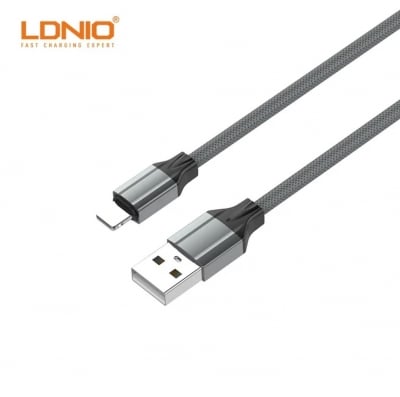 Кабел USB LDNIO LS442 2.4А. 2M TPE плетен Lightning