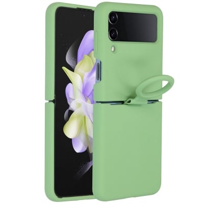 Z15 Silicone case+Пръстен за Samsung Z Flip 4 от 2 части - Зелен