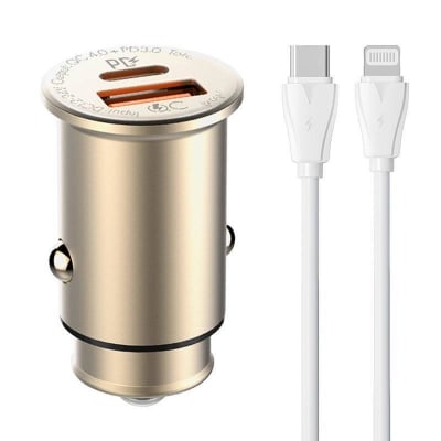 12V 2в1 C506Q 30W. LDNIO Fast USB-C USB-A с кабел USB-C към Lightning