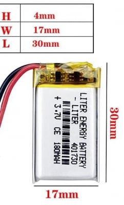 Батерия Универаслна 401730 3.7V 180mAh 30mm / 17mm