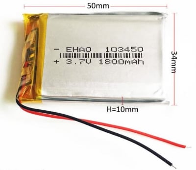 Батерия Универаслна 103450 3.7V 1800mAh 50mm / 34mm