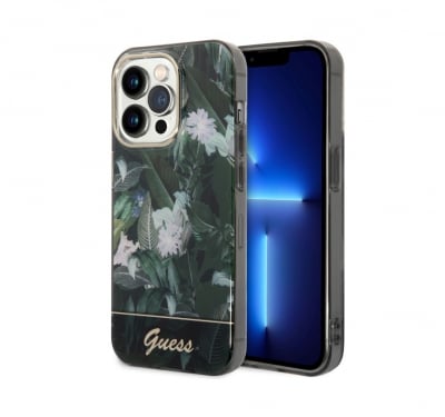 GUHCP14LHGJGHA Калъф Guess за iPhone 14 Pro Силикон Джунгла - Зелен