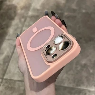 Луксозен кейс  Magsafe TP-27 +камера за iPhone 12 - Розов