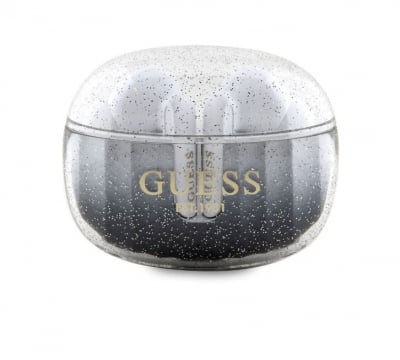 0373 Guess earphones TWS - glitter gradient - Черен