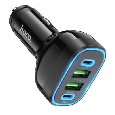 HOCO 12V NZ11 с 4 изхода 72W. 2x USB 2x USB-C