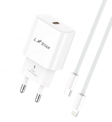 L✮Star 25W 2в1 LS46 изх.USB-C PD Fast с кабел USB-C към USB-C