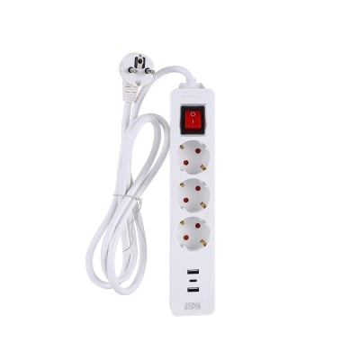 Разкл. Winning Star ST-4047 с 3 гнездa+2 USB-A+1 USB-C 2000W 3М