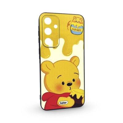 Шарен Кейс TP-40 за Samsung A25 (покриващ камерата) - Жълт Мечо