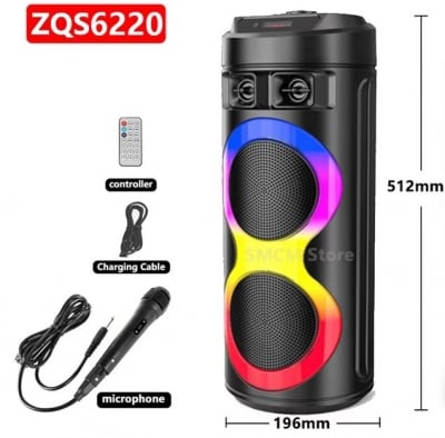 ZQS6220 Портативна Двойна Караоке 2x6.5\'\' 10Wx2 Sing-e тонколона+жичен микрофон 300mAh