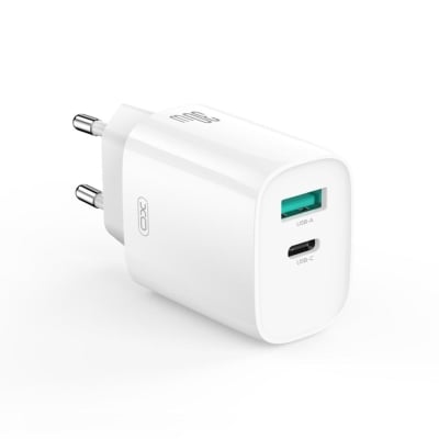 XO-CE30 30W Бързо Зарядно с USB-C+USB Букса