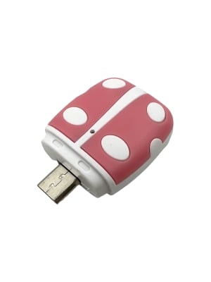 Розов четец за карти от Микро USB към Micro SD лил. кут. -  KS-S70