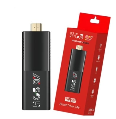 2025 HCS97 TV 4K HDR ULTRA HD android 14.0 TV Stick 4GB+64GB 2.4/5G Wifi 100M-LAN порт Netflix Youtube Media Player