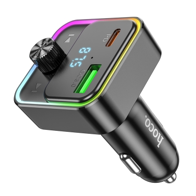 HOCO E81 FM 30W. модулатор трансмитер (1 USB + 1USB-C, microSD, Bluetooth)