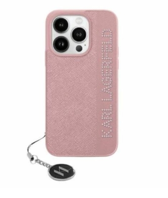 8122 Karl Lagerfeld iPhone 15 Pro Back cover case - Saffiano rhinestones