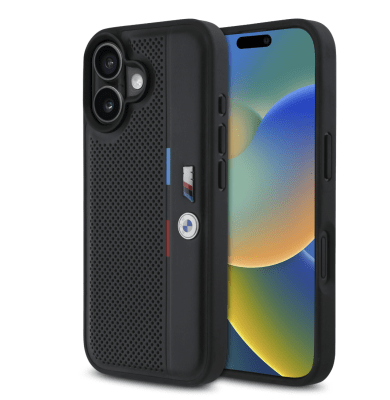 4049 BMW iPhone 16 Back cover case - Perforated Tricolor Detail Line BlackBack case-iPhone 16-Noir
