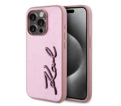 5619 Karl Lagerfeld iPhone 15 Pro Max Back cover case - Wrinkled Metal
