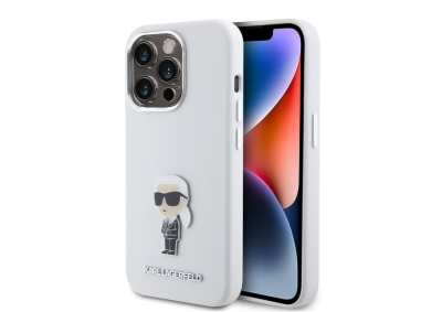 6137 Karl Lagerfeld iPhone 15 Pro Back cover case - Ikonik metal pin