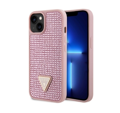 1070 Guess Galaxy S24 Plus Back cover case - Rhinestone Triangle - Pink