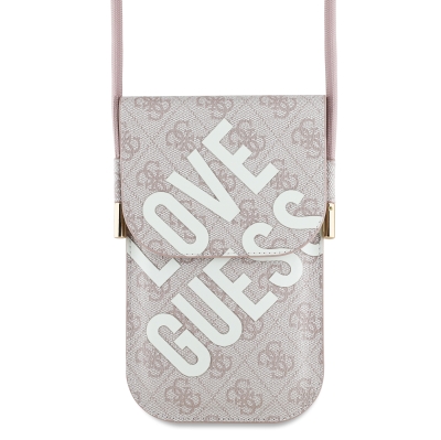 0028 GUESS WALLET LOVE GUESS PRINT ON 4G W/CORD PINK