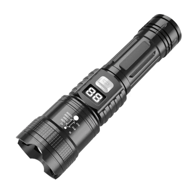 YES-202 Супер ярък LED фенер – акумулаторен, с цифров дисплей и Type-C бързо зареждане