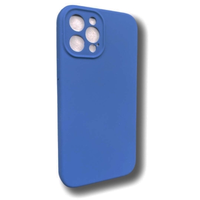 Silicone case TP-59 +камера за iPhone 14 - Тъмно Син