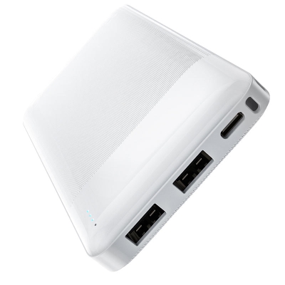 HOCO J72 Powerbank+LED индикатор с 3 изхода USB x 2 T-C x 1 10,000mAh - Бял