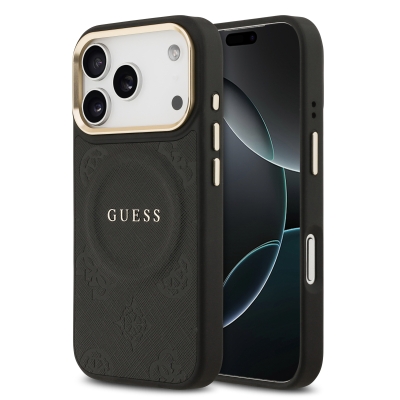 9698 GUESS HC MAGSAFE PU W/ PEONY HOT STAMP BLACK IP17 PRO