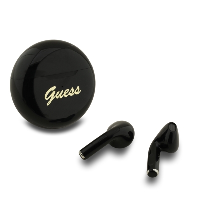 2206 GUESS TWS SMALL ROUND SCRIPT PRINT BLACK