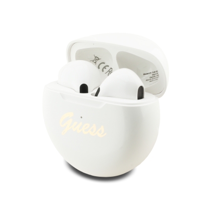 2213 GUESS TWS SMALL ROUND SCRIPT PRINT WHITE
