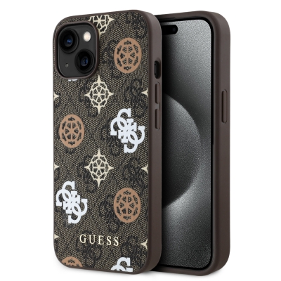 3020 GUESS HC MAGSAFE PU PEONY ON 4G BACKGROUND BROWN IP15