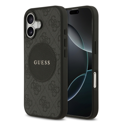 9960 GUESS HC MAGSAFE PU 4G CIRCLE W/ CLASSIC LOGO BLACK IP17