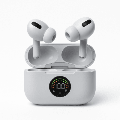 Pro 5s Max Безжични Слушалки – Истински Стерео Звук и LED Дисплей - Бял