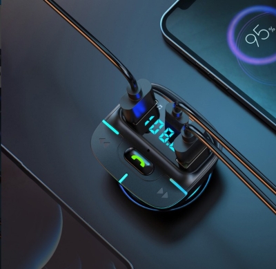 Earldom M101 FM 2.4A. модулатор трансмитер (2 USB изхода + 1USB-C, Bluetooth)