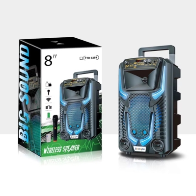 Караоке тонколона инча TTD-8259 8\" | 20W, Телескопична Дръжка, LED RGB, Микрофон