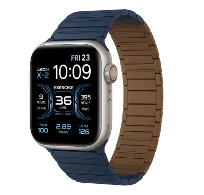 Магнитна каишка BN-10 Apple Watch  iWatch 38/40/41/42mm - Син/ Кафяв отвътре